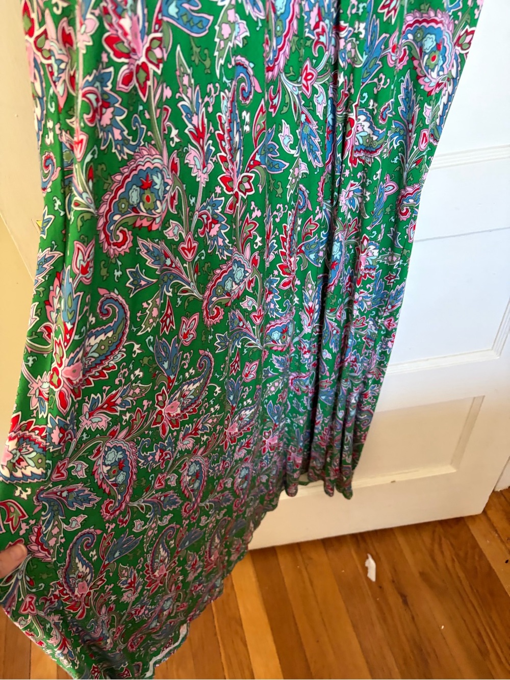 Boden Green and Pink Paisley V-Neck Midi Dress never worn - Picture 6 of 8
